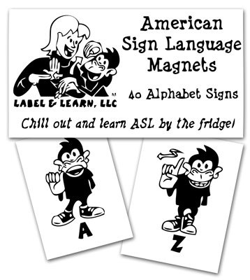 magents with a monkey doing sign language