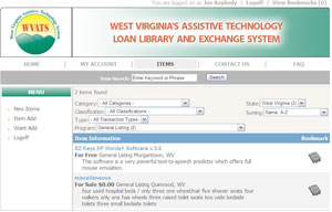 screen shot of the Virtual Loan Library