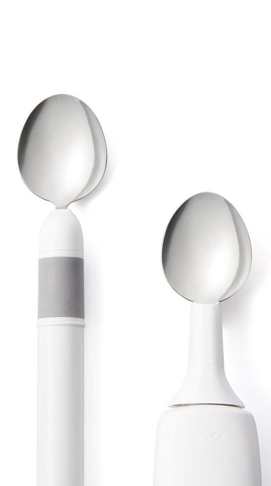 a photo of two spoons with thick handles